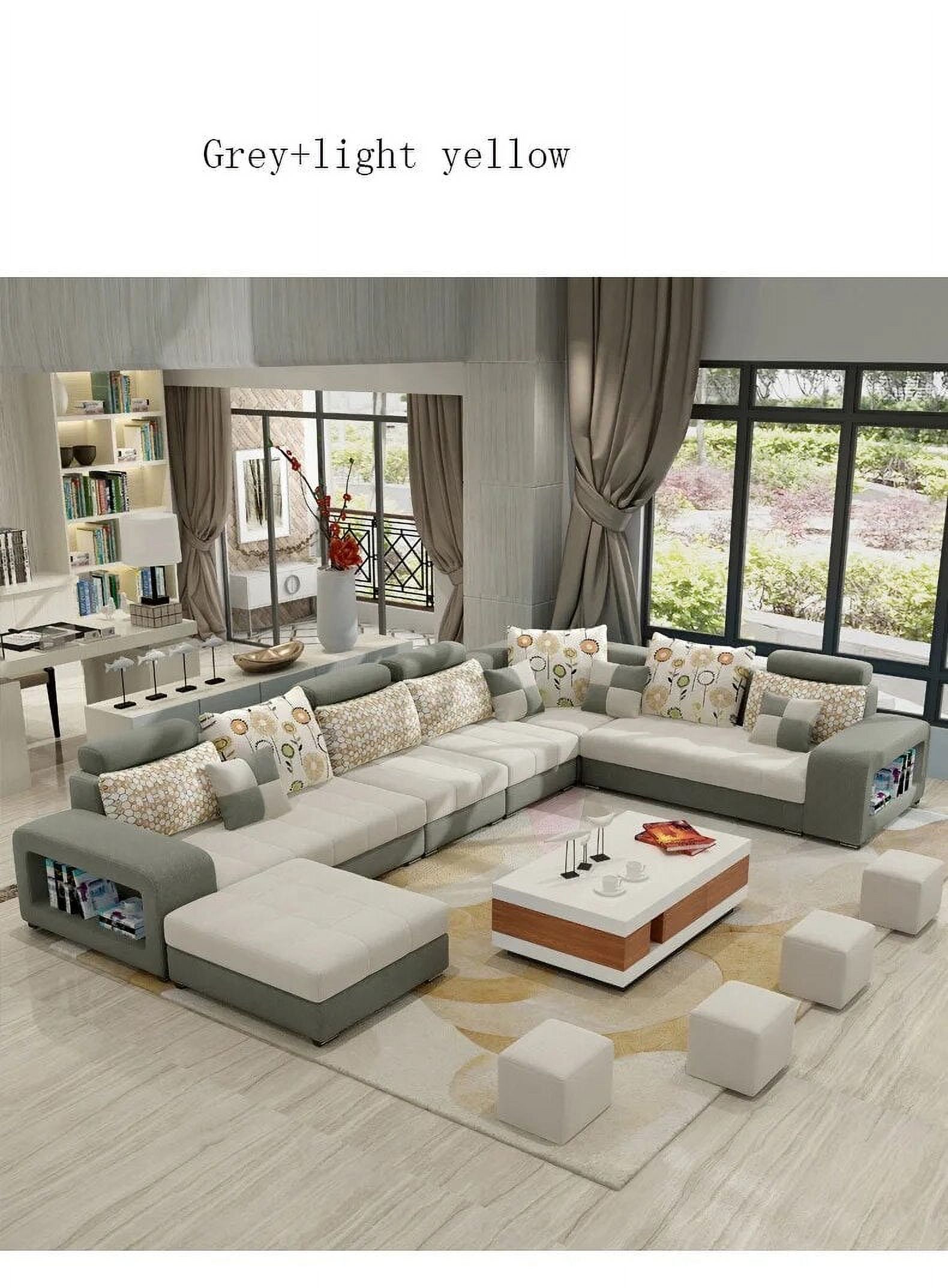 Living Room Furniture Modern Fabric Sofa European Sectional  Set 1909