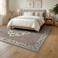 thumbnail image 3 of ODIKA Mauve Dusty Traditional Damask Motif Vintage Boho Scroll Border for Queen Size Bedroom, Under Bed, Master Suite, Foldable Easy Care, 3 of 7
