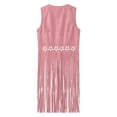 thumbnail image 5 of Women's Fringe Vest No Sleeve Western Casual Jacket Sleeveless Pink M, 5 of 5
