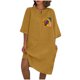 thumbnail image 1 of Vestido de Verano para Mujeres Color Sólido Imitación de Lino Cuello Redondo, Manga Corta Estilo Casual para el Uso Diario, Fiesta Y Primavera, 1 of 4