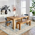 thumbnail image 1 of HOMERRY Indoor Washable 5' x 7' Area Rug Floral Geometric Rug for Living Room, Blue, 1 of 6