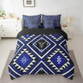 thumbnail image 2 of Feelyou Blue Boho Aztec Bedding Comforter Set 7pcs, Mandala Geometric King Bedding Sets, Vintage Western Fashion Reversible Bed Sheets, Super Cozy Room Decor, 2 of 7