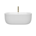 thumbnail image 3 of Juliette 60 Inch Freestanding Bathtub in White with Shiny White Trim and Floor Mounted Faucet in Brushed Gold, 3 of 7