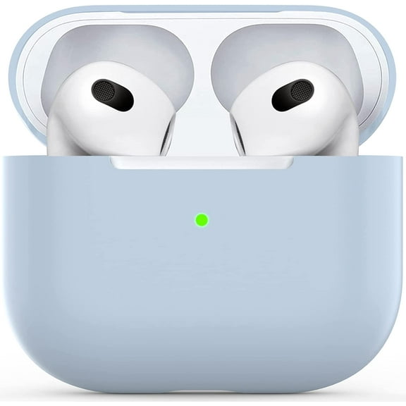 for Airpods 3 Case, Protective Ultra-Thin Soft Silicone Shockproof Non-Slip Protection Accessories Cover Case for Apple Airpods 3 Charging Case - Light Blue
