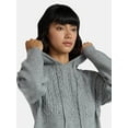 thumbnail image 3 of Time and Tru Women's Cable Knit Hoodie Sweater and Pants Set, 2-Piece, Sizes XS-XXXL, 3 of 4