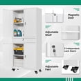 thumbnail image 5 of Letaya Metal Garage Storage Cabinet with Wheels,72“ Rolling Tool Cabinet with 4 Door Lock-Adjustable Shelves and Drawer for Garage Home Office Utility Room (White with Wheels), 5 of 11