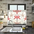 thumbnail image 4 of Yayeee Kitchen Curtains Tier Pair Light Filtering 27"x36" Rod Pocket Short Cafe Window Panel, Brown Starfish, 4 of 7