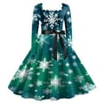 thumbnail image 1 of Wyzesi Robes Chandails pour Femmes Mi-Longues Pièce Noël Robe de Thé Classique pour Femmes Robe à Manches Longues avec Ceinture Robe Évasée Robes de Fête Pyjamas de Noël Costume, 1 of 2
