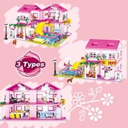 Pink Girls Summer Villa Friends Building Set, Building Toy for Girls, Friends Construction Educational Toy for Kids Age 8-12 and Up 1018 PCS