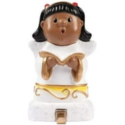 African American Singing Angel Christmas Stocking Holders for Mantle (Set of 2)