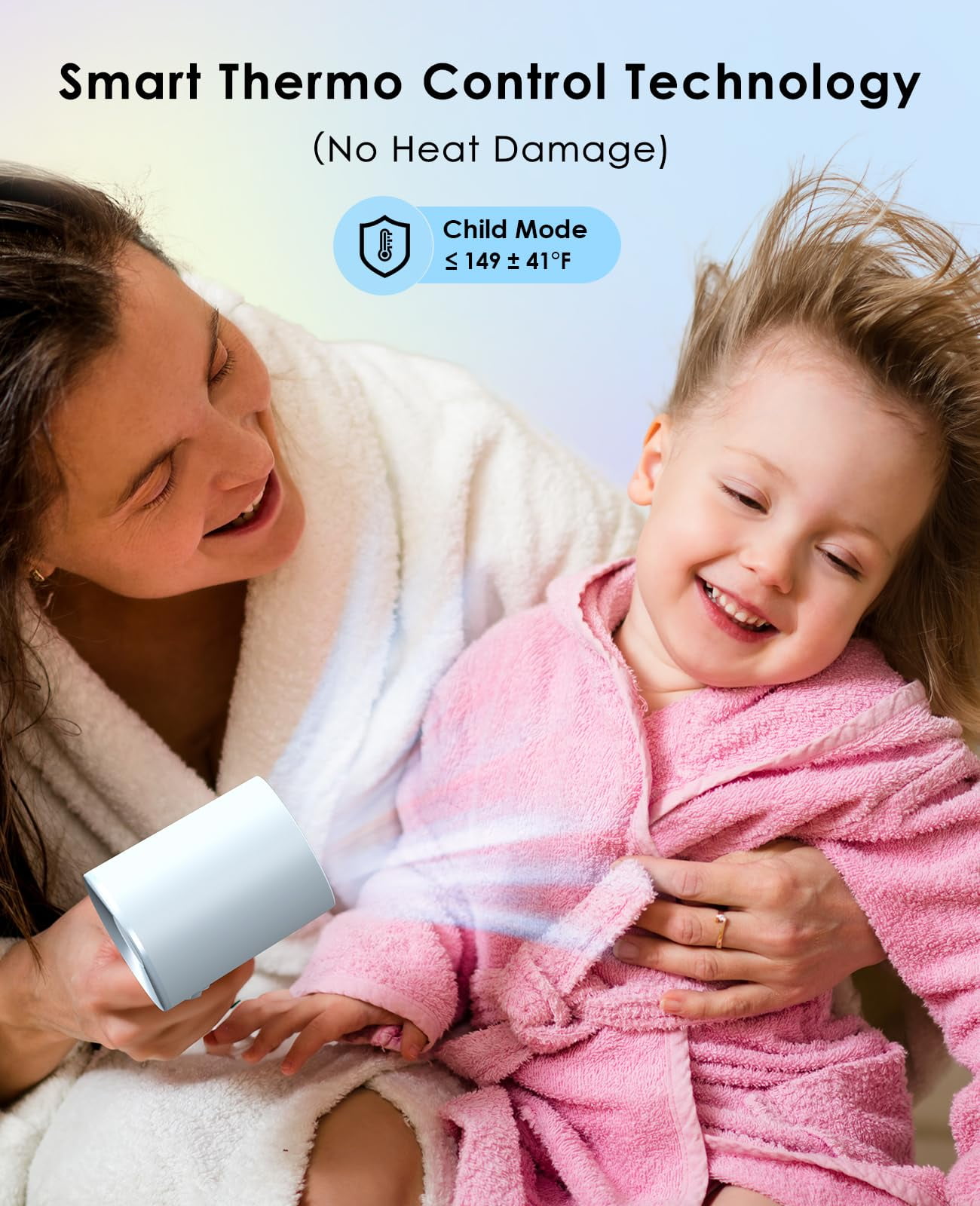 Negative Ionic Hair Dryer with 110,000 RPM Motor - High-Speed Lightweight Blow Dryer for Travel & Home Use, Fast Drying Low Noise Hair Drier with Smooth Nozzle, Blue