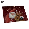 thumbnail image 2 of Christmas Santa Elk Snowman Placemat Pad, Heat Resistant Washable Clean Kitchen Place Mat for Dinging Home Office Decor, 2 of 7