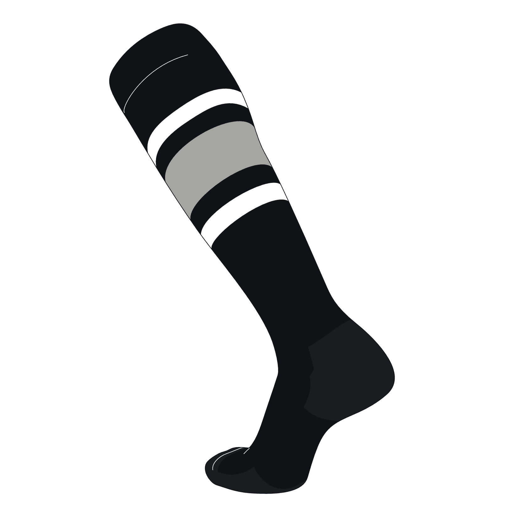 TCK Elite Baseball Football Knee High Striped Socks (E) Black, White ...