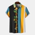 thumbnail image 2 of Wioihee Men's Floral Print Button Down Short Sleeve Turn Down Collar Hawaiian Vacation Shirt Yellow 4(M), 2 of 7