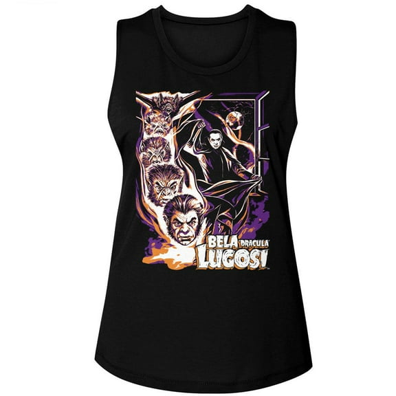 Bela Lugosi Dracula Bat Transformation Black Women's Muscle Tank Top T-Shirt