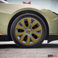 thumbnail image 6 of OMAC 15 Inch Hubcaps Wheel Rim Cover Glossy Grey with Yellow Insert 4pcs Set, 6 of 7