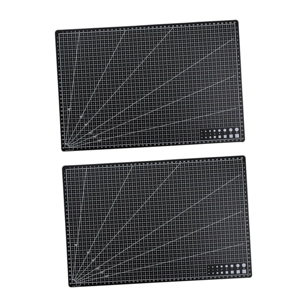 2 tapetes de corte de 45 x 30 cm para coser y cortar, para scrapbooking, modelado y telas. Negro