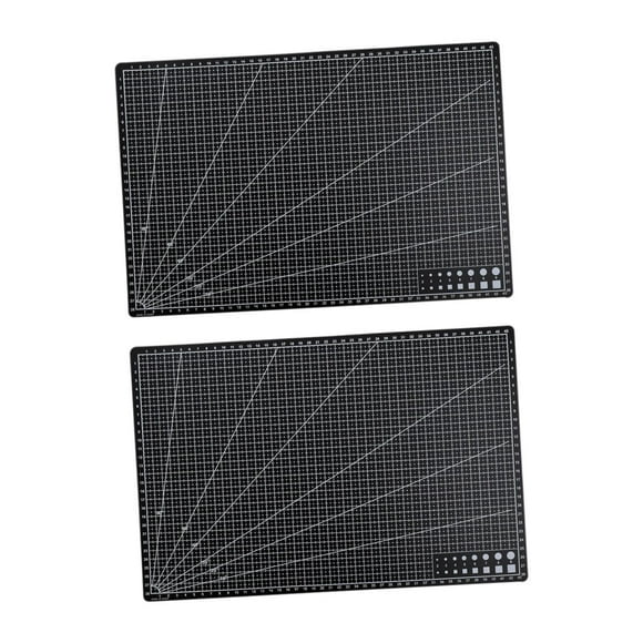 2 tapetes de corte de 45 x 30 cm para coser y cortar, para scrapbooking, modelado y telas. Negro