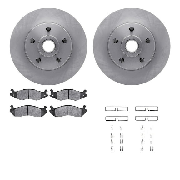Dynamic Friction Company Front Brake Rotors with Heavy Duty Brake Pads includes Hardware 6212-66030