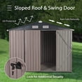 thumbnail image 3 of JOIVI 8'x6' Outdoor Storage Shed, Galvanized Metal Tool Storage Shed, Weather Resistant Garden Shed W/Lock for Backyard Patio Lawn, Brown, 3 of 11