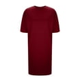 thumbnail image 5 of Timegard Sleep Dress for Women Summer Round Neck Short Sleeve Comfy Loose Solid Color Casual Homewear, 5 of 6