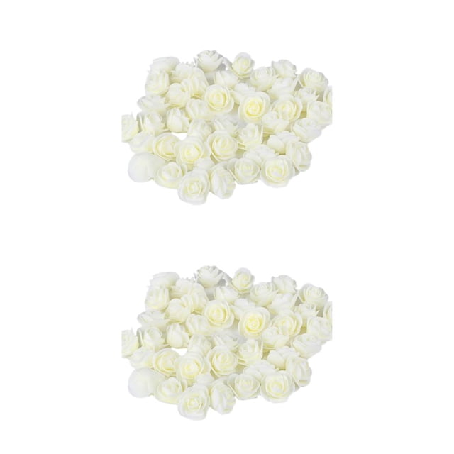 Ounissouiy 500x arreglos florales hermosos y realistas sin esfuerzo cabeza de rosa de espuma de PE flor Artificial blanco lechoso blanco lechoso 2Conjunto