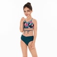 thumbnail image 4 of Shadoumai Girls Swimsuits Size 10-12 Cutout Bikini Sets Spaghetti Strap Tankini Sets 3 Piece Cutout Girls Bathing Suits Size 7-8, 4 of 7