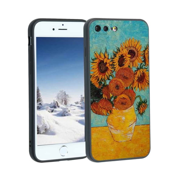 Compatible with iPhone 7 Plus Phone Case, Sunflowers Case Silicone Protective for Teen Girl Boy Case for iPhone 7 Plus