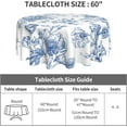 thumbnail image 4 of Spring Tablecloth 60 Inch Round, Blue Watercolor Flower Table Cloth, Chinoiserie Floral Tablecloths Polyester Fabric Farmhouse Decorative for Spring Home Kitchen Dining Party, 4 of 6