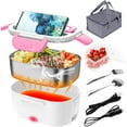 thumbnail image 1 of Electric Lunch Box 60W Food Warmer Heater 12V 24V 110V Faster Heated Lunch Box for Car/Truck/Home Portable Heating Boxes with 1.5L 306 SS Container Fork & Spoon, 1 of 7