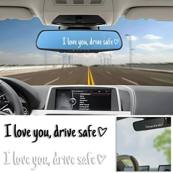 hulanddfd I Love You Drive Safe Mirror Sticker 3 Pack, Cute Vinyl Decal Car Accessories for Vehicles Window Mirrors and Gift Black