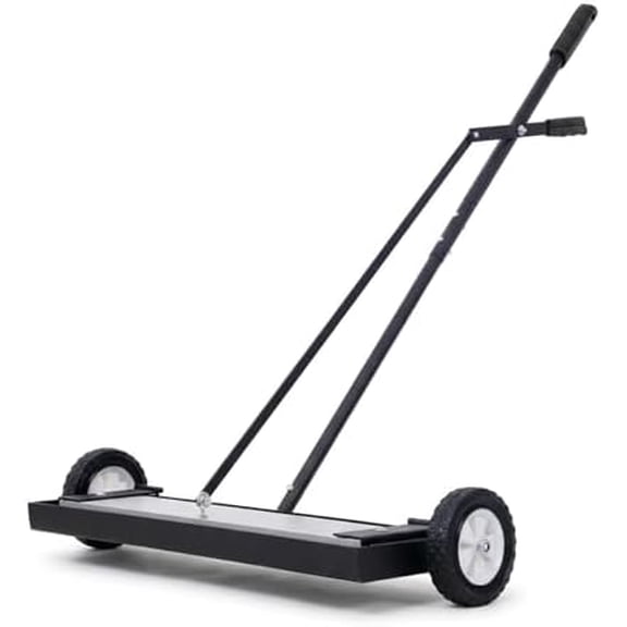 24 Inch Rolling Magnetic Sweeper with Wheels, Magnet Sweeper with Quick Release, Heavy-Duty Magnetic Broom to Pick Up Nails Needles Screws 100LBS Capacity$$Tools & Hardware Other
