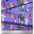 thumbnail image 3 of Soimoi Purple polyester Crepe Fabric Accessories Fashion Decor Fabric Printed Yard 42 Inch Wide, 3 of 3