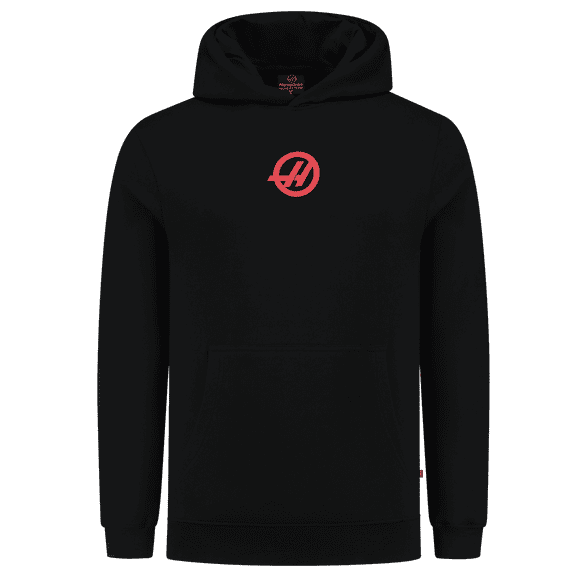 Haas F1 Team Mens Blackout Midnight Black Hoodie