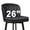 26"-Black-Faux Leather, variant on MultiHaven 30" Shell Back Bar Stools Set of 2,Swivel Counter Height Fabric Chairs with Metal Legs for Kitchen Island,Bar,Cafe - Mid Grey