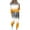 Yellow, variant on Workout Sets for Women 2 Piece Long Sleeve Loose Round Neck T Shirts Drawstring Waisted Plus Size Clothing