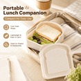 thumbnail image 5 of Portable Bamboo Fiber Sandwich Container, 2.1 Quart Lunch Box with Secure Lid, Reusable Meal Storage for Toast, Rice, Snacks, Travel, Work, Picnic, Camping and Kitchen, Beige, 5 of 6