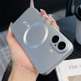 thumbnail image 2 of Luxury Matte TPU Soft Shockproof Phone Case For iPhone 16 15 14 Plus 13 12 11 Pro Max Magnetic For Magsafe Wireless Charge Cover Grey For iPhone 14 ProMax, 2 of 6