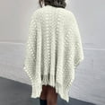 thumbnail image 5 of 2PCS Ladies Crochet Open Knit Fringe Cape Shawl Sweater Cardigan, 5 of 7