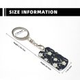 thumbnail image 3 of Uemuo Lilies Flowers Pattern Rectangular Metal Keychain - Durable, Stylish, and Personalized Key Ring for Men and Women,Engraved Keychain,Gift Slim Sturdy Keychain, 3 of 7