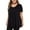 Black, variant on Scyoekwg Dressy Tops for Women Trendy Short Sleeve Tunic Shirts Casual Tshirt Loose Comfy Blouse Plus Size Crewneck Pleated Hide Belly Shirts Classic Solid Color Blouses (Black,L)