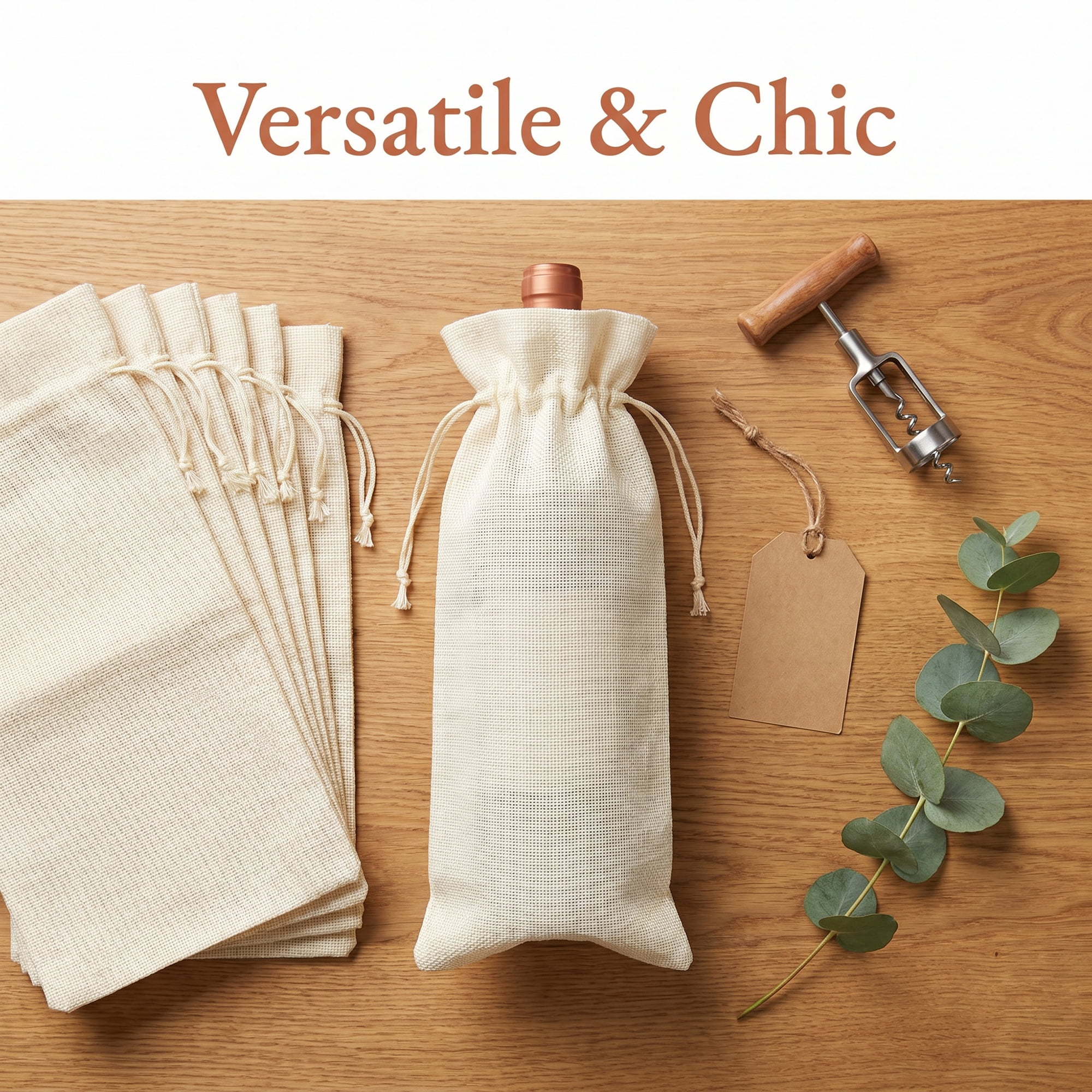 Unique Bargains Elegant Single Wine Bottle Gift Bags with Handles White 5.9" x 13.8"