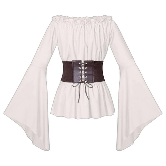 JFGHDG Medieval Dress for Women Pirate Dress Corset Dress for Women Steampunk Dress Vintage Dresses Womens Gothic Dress Gothic Skirts Vintage Formal Dresses for Women Beige L