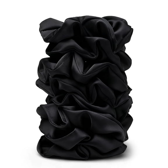 Satin Scrunchies ā Black Silk Hair Ties ā No Crease, Frizz-Free, Gentle Elastic Hair Bands for Thick & Thin Hair, Soft & Stylish Hair Accessories