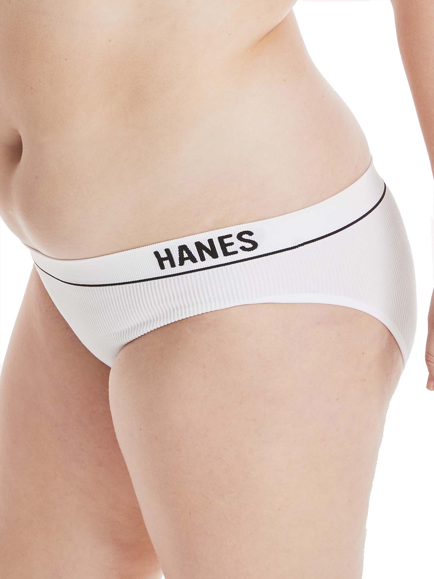 Hanes Classics Womens Seamless Retro Rib Hi-Leg Bikini , 3 Pack