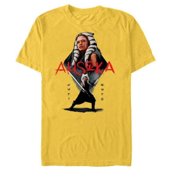 Star Wars Ahsoka Tano Jedi Hero Aurebesh Disney - Short Sleeve Blended T-Shirt for Adults - Customized-Yellow