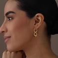 thumbnail image 2 of LeCalla 925 Sterling Silver Hoop Earrings for Women | Gold-Plated Twisted Beaded Ball Earrings, 2 of 7