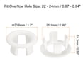 thumbnail image 2 of 4Pack 25.1mm Sink Trim Overflow Cover Ring Hole Insert in Round Caps White, 2 of 5