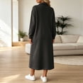 thumbnail image 5 of Sheghy Summer Dresses 2026 Autumn Winter Lapel Half Button Drop Shoulder Relaxed Fit Solid Shirt Dress Black S, 5 of 6