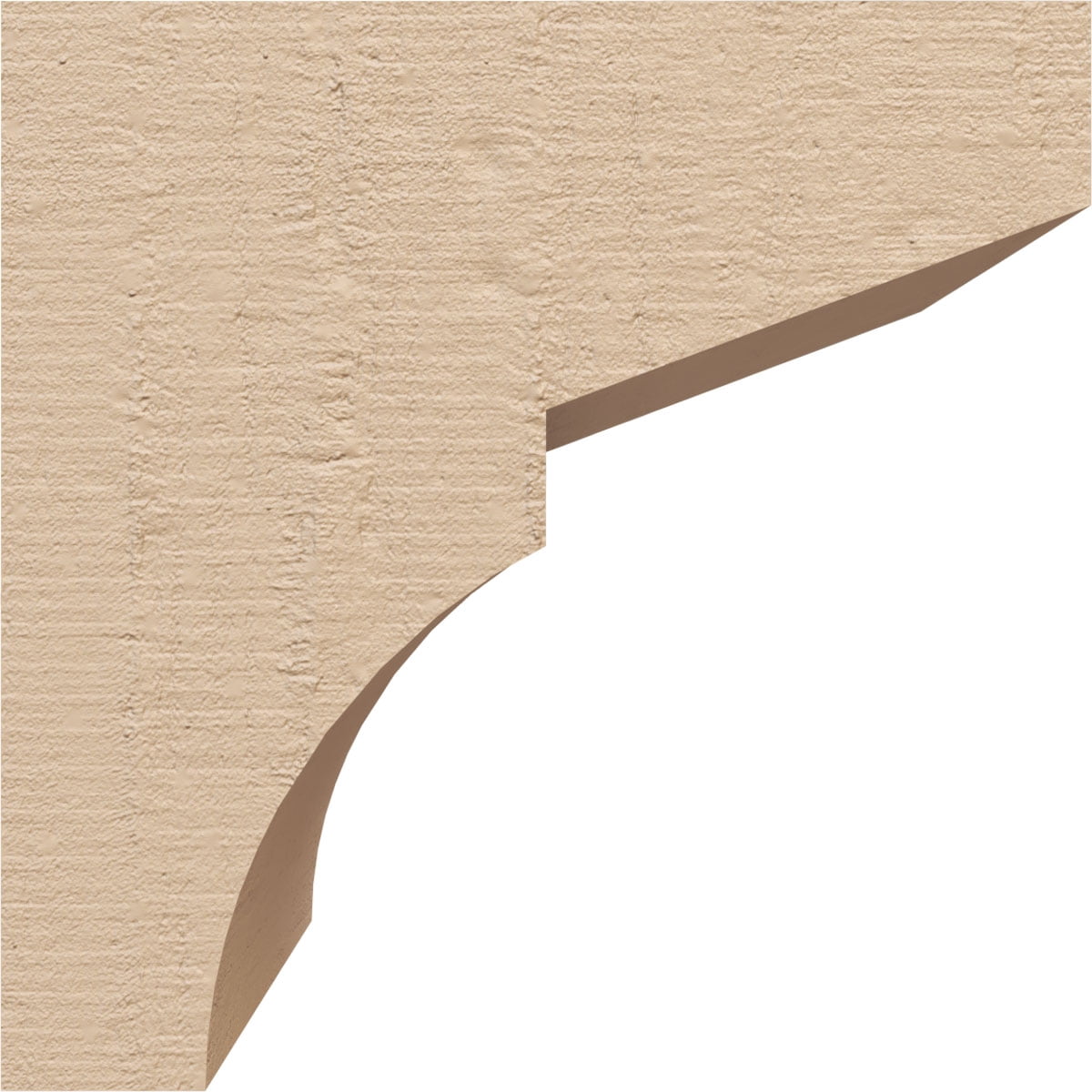 5"W x 5"D x 5"H Wide Monterey Rough Cedar Woodgrain TimberThane Corbel, Primed Tan